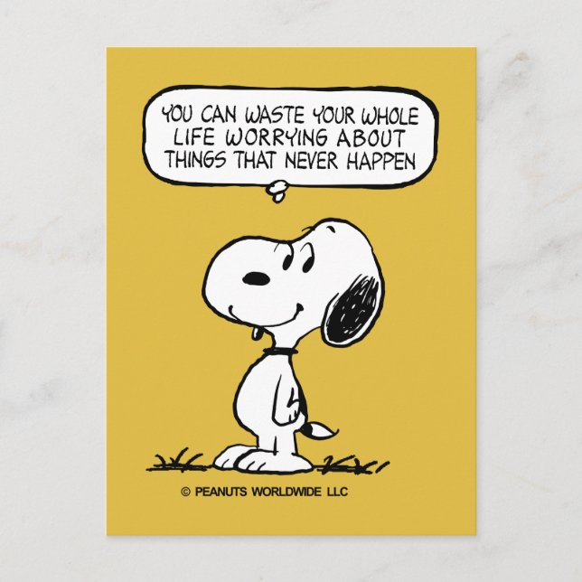 Cartão Postal Amendoins | Snoopy, você não aguenta sua vida inte (Frente)