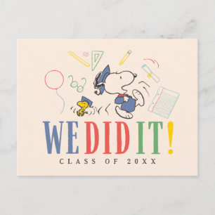 Cartão Postal Amendoins Snoopy Woodstock Nós Conseguimos Diploma