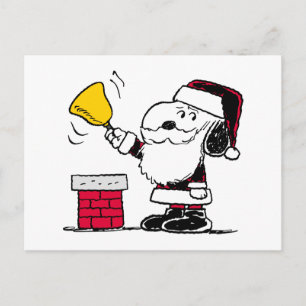 Cartão Postal Amendoins   Snoopy & Woodstock Santa Tocador de Si