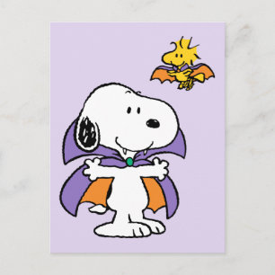Cartão Postal Amendoins Snoopy Woodstock Vampiro Halloween