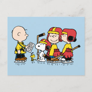 Cartão Postal Amendoins Treinador de Hóquei Charlie Brown