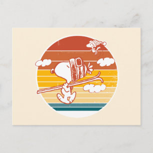 Cartão Postal Amendoins   Triagem de Esqui de Snoopy & Woodstock