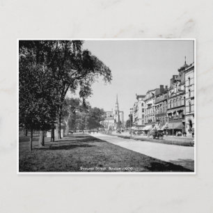 Cartão Postal América Antiga, Boston, rua Tremont
