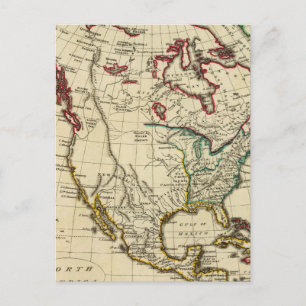 Cartão Postal América do Norte com limites traçados