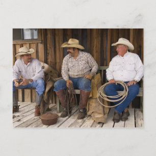Cartão Postal América do Norte, EUA. Cowboys relaxando e
