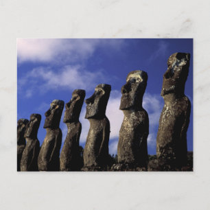 Cartão Postal América do Sul, Chile, Ilha de Páscoa, Ahu Akiri.