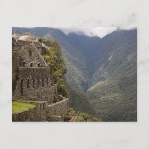 Cartão Postal América do Sul, Peru, Machu Picchu. Arruínas de pe
