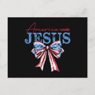 Cartão Postal America Precisa de Jesus Bandeira Cristã EUA Coque