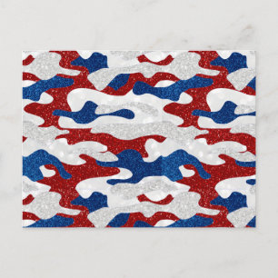 Cartão Postal American Camo julho 4° Glitter