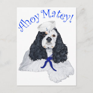 Cartão Postal American Cocker Spaniel Marinheiro