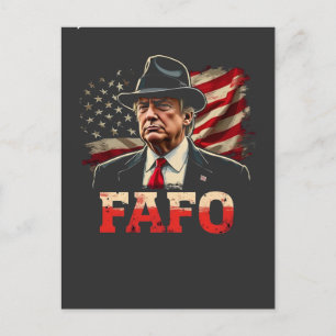 Cartão Postal American Donald Trump FAFO EUA Flag Patriotic