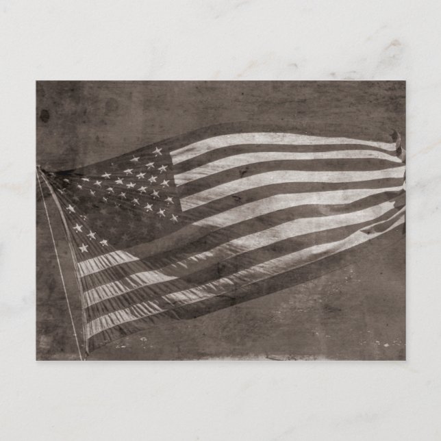 Cartão Postal American Flag Vintage (Frente)