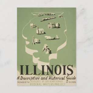 Cartão Postal American Guide Series Volume Em Illinois.