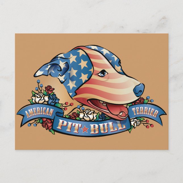 Cartão Postal American Pit Bull Terrier (Frente)