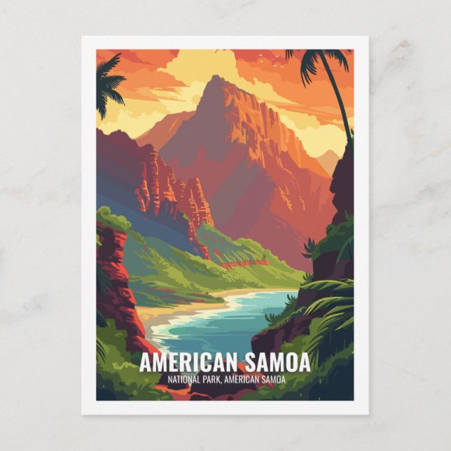 Cartão Postal American Samoa National Park USA National Parks (Frente)