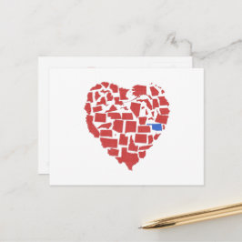Cartão Postal American States Heart Mosaic Oklahoma Red