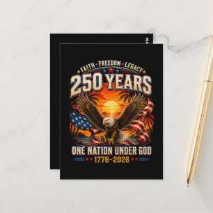 Cartão Postal Americano 1776 2026 250º 4 de julho Dia da Indepen