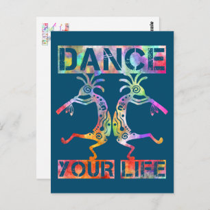 Cartão Postal Americanos nativos Kokopelli - Dance sua vida 3