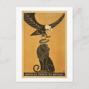 Cartão Postal Américas Homenageiam Grã-Bretanha WI Propaganda Gr