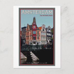 Cartão Postal Amesterdã - Leidsestraat - Keizersgracht