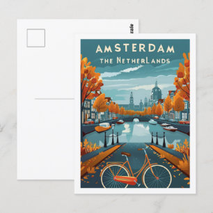 Cartão Postal Amesterdã Países Baixos - Famosa Viagens vintage P