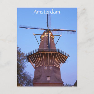 Cartão Postal Amesterdã Windmill