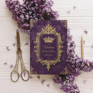 Cartão Postal Amethyst Royal Quinceañera, personalizado