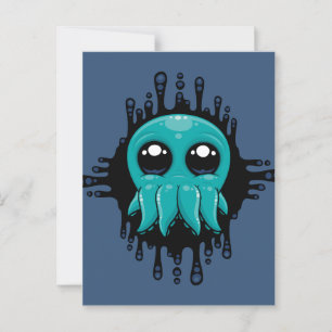 Cartão Postal Amigo de Octopus Adorável para Bebês