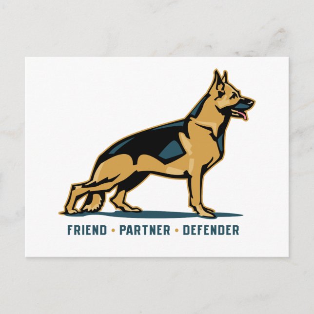 Cartão Postal Amigo do german shepherd (Frente)