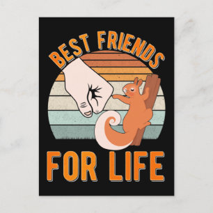 Cartão Postal Amigo Esquilo Amante de Animais da Floresta