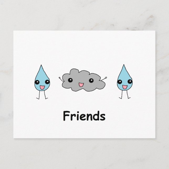 Cartão Postal Amigos da Nuvem e do Raindrop de Cuta (Frente)