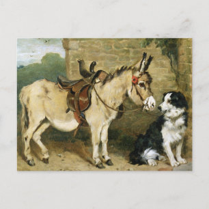 Cartão Postal Amigos de Animais Cães e Cachorros - Arte Vintage