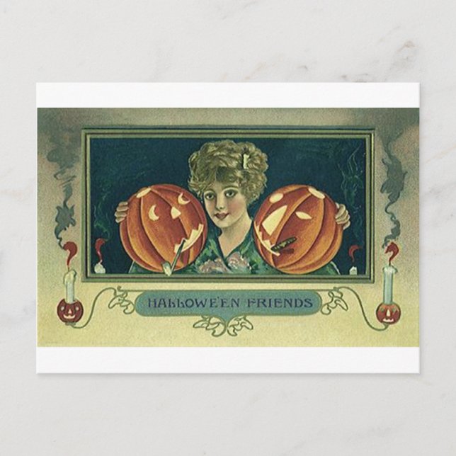 Cartão Postal Amigos do Dia das Bruxas - Pumpkins (Frente)