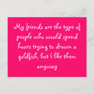 Cartão Postal Amigos e Peixes Dourados