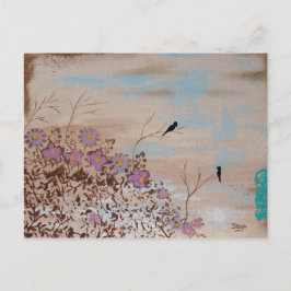 Cartão Postal Amigos - Pássaros Em Ramais