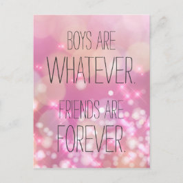 Cartão Postal Amigos são Cota de Amizade Forever Pink Sparkles