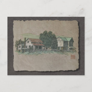 Cartão Postal Amish House & Barn