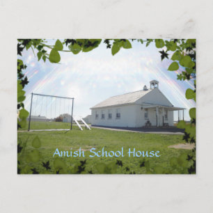Cartão Postal Amish School House. Adicionar Texto.
