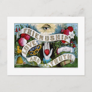 Cartão Postal Amizade, amor e verdade (1874)