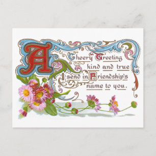 Cartão Postal Amizade Cheery