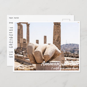 Cartão Postal Amman Jordan com a Mão de Hércules