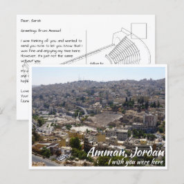 Cartão Postal Amman Jordan com Teatro Romano de Afar