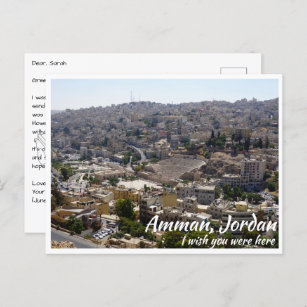 Cartão Postal Amman Jordan com Teatro Romano de Afar