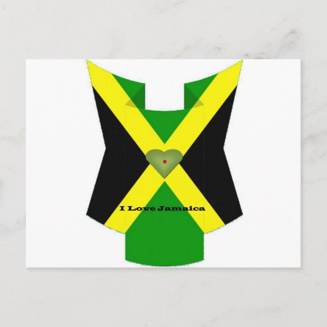 Cartão Postal Amo a Jamaica Ter um belo dia e uma noite melhor (Frente)