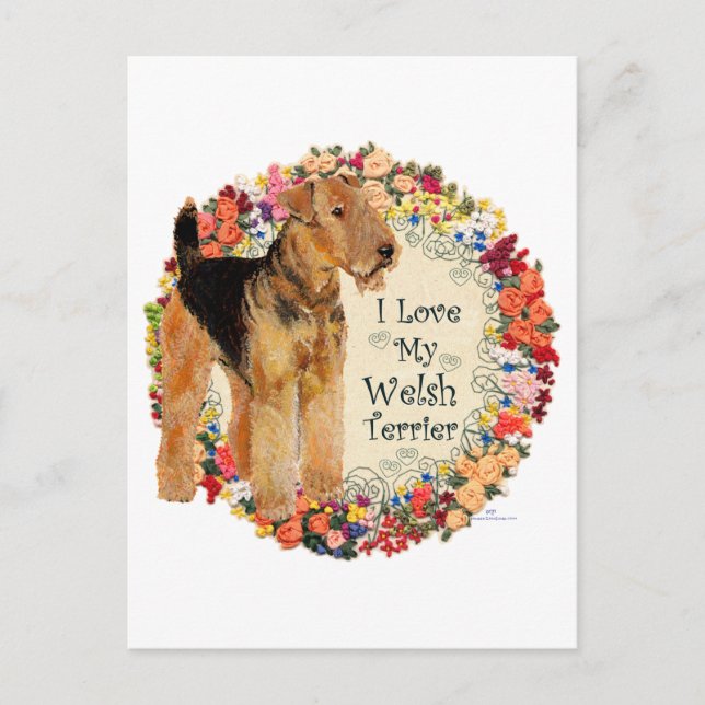 Cartão Postal Amo meu terrier galês (Frente)