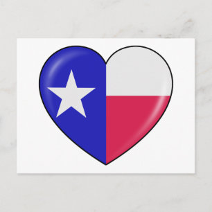 Cartão Postal Amo o Texas - Coração do Texano Patriótico