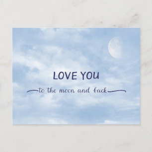 Cartão Postal Amo-te à Lua e à Lua texturizada no Céu