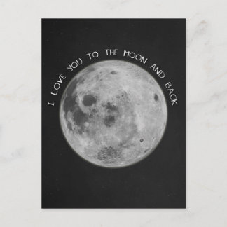 Cartão Postal Amo-Te À Lua E Ao Céu Estrelado