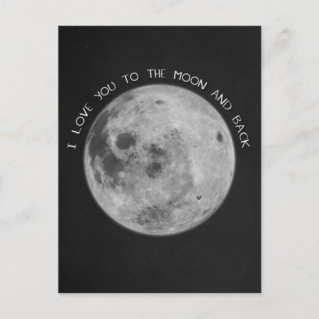 Cartão Postal Amo-Te À Lua E Ao Céu Estrelado (Frente)
