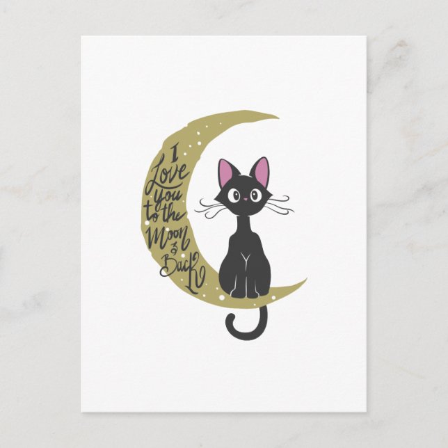 Cartão Postal Amo-te à lua e às costas. (Frente)